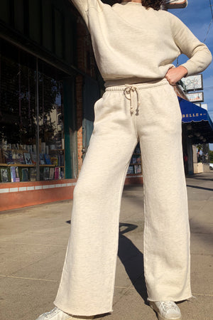 Hailey Structured Wide Leg Fleece Pant - The Canyon