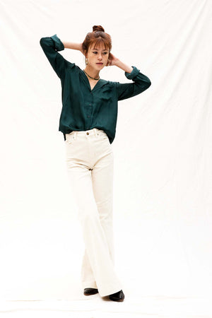 Silky Button Up Blouse - The Canyon